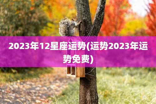 2023年12星座运势(运势2023年运势免费)