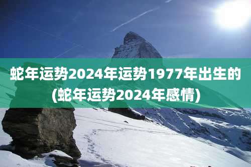 蛇年运势2024年运势1977年出生的(蛇年运势2024年感情)