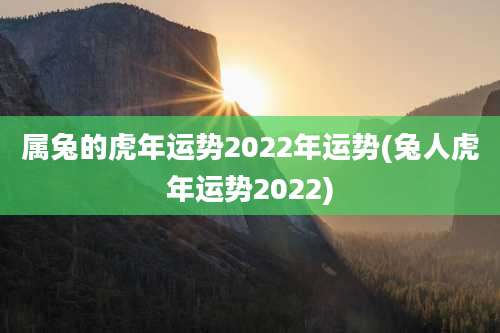 属兔的虎年运势2022年运势(兔人虎年运势2022)