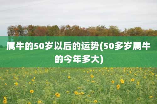 属牛的50岁以后的运势(50多岁属牛的今年多大)