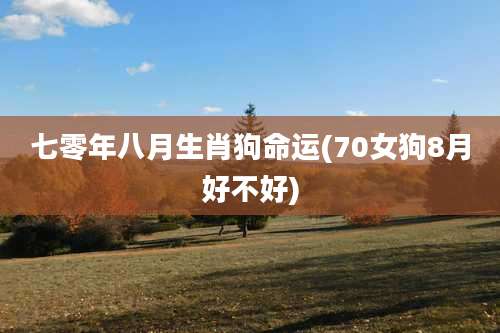 七零年八月生肖狗命运(70女狗8月好不好)