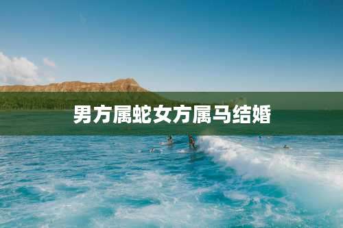男方属蛇女方属马结婚
