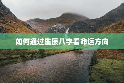 如何通过生辰八字看命运方向