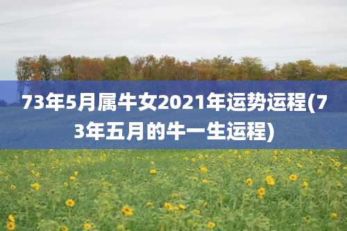73年5月属牛女2021年运势运程(73年五月的牛一生运程)
