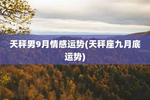 天秤男9月情感运势(天秤座九月底运势)