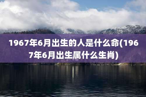 1967年6月出生的人是什么命(1967年6月出生属什么生肖)
