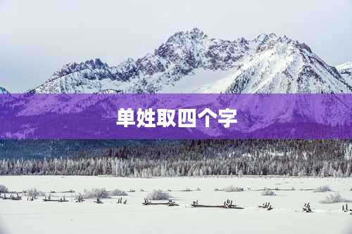 单姓取四个字