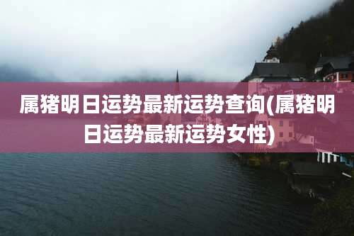 属猪明日运势最新运势查询(属猪明日运势最新运势女性)