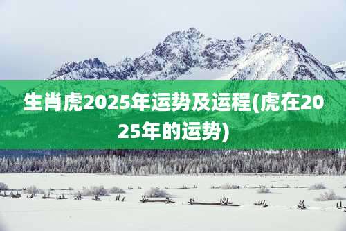生肖虎2025年运势及运程(虎在2025年的运势)