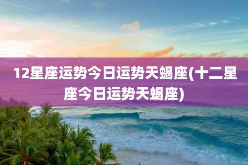 12星座运势今日运势天蝎座(十二星座今日运势天蝎座)