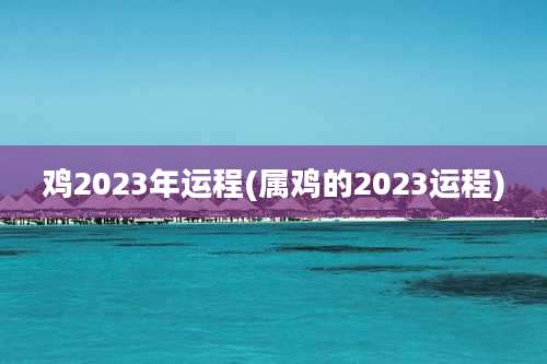 鸡2023年运程(属鸡的2023运程)