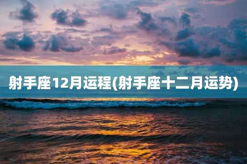 射手座12月运程(射手座十二月运势)