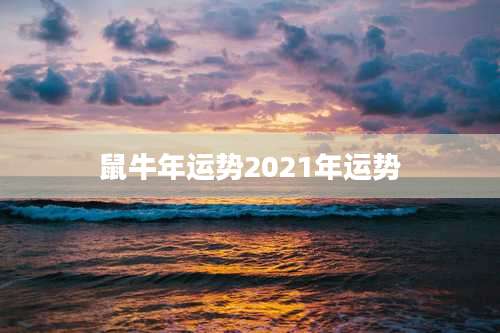 鼠牛年运势2021年运势