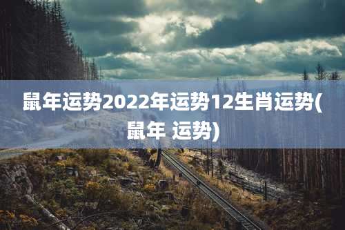 鼠年运势2022年运势12生肖运势(鼠年 运势)