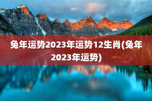 兔年运势2023年运势12生肖(兔年2023年运势)