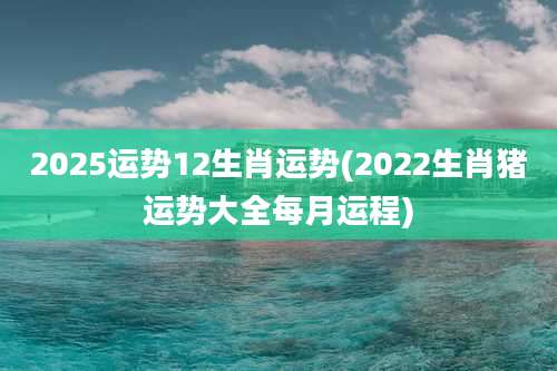 2025运势12生肖运势(2022生肖猪运势大全每月运程)