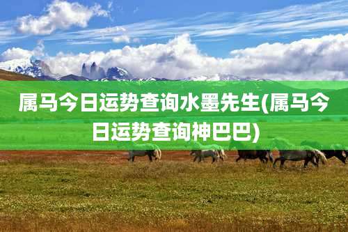 属马今日运势查询水墨先生(属马今日运势查询神巴巴)