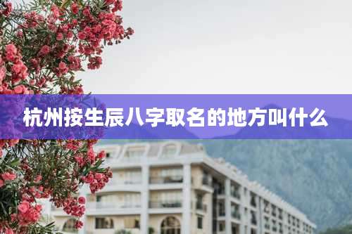 杭州按生辰八字取名的地方叫什么