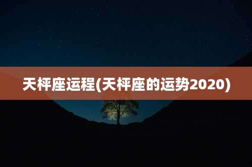 天枰座运程(天枰座的运势2020)