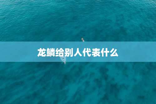 龙鳞给别人代表什么