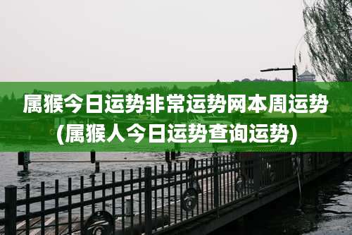 属猴今日运势非常运势网本周运势(属猴人今日运势查询运势)