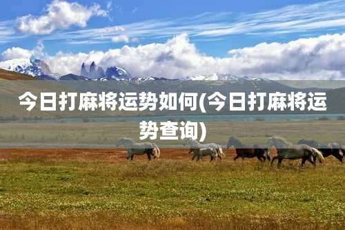今日打麻将运势如何(今日打麻将运势查询)