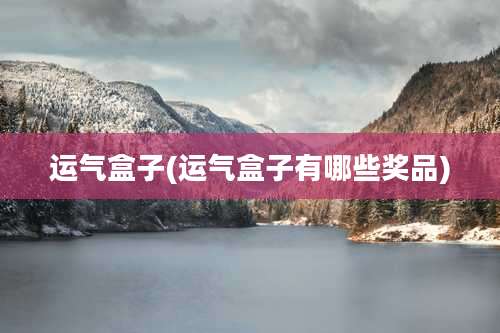 运气盒子(运气盒子有哪些奖品)