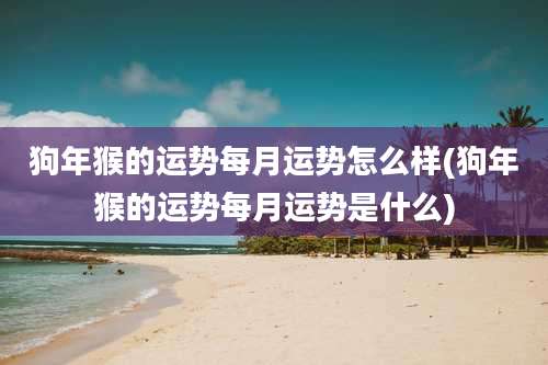 狗年猴的运势每月运势怎么样(狗年猴的运势每月运势是什么)