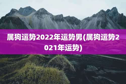 属狗运势2022年运势男(属狗运势2021年运势)