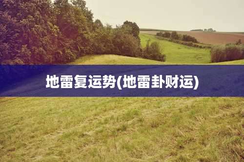 地雷复运势(地雷卦财运)