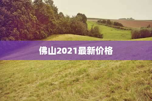 佛山2021最新价格