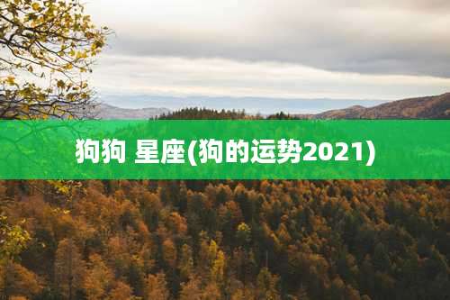 狗狗 星座(狗的运势2021)
