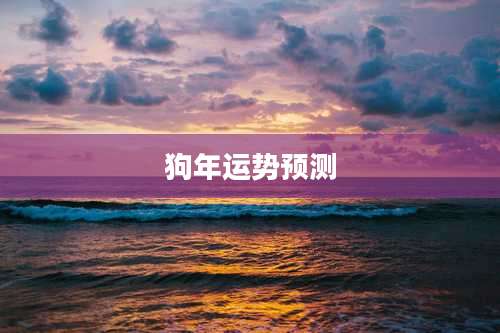 狗年运势预测