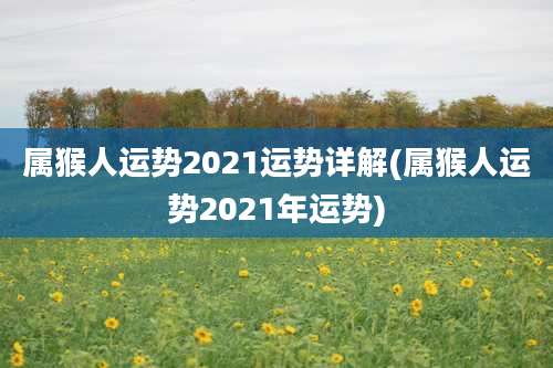 属猴人运势2021运势详解(属猴人运势2021年运势)