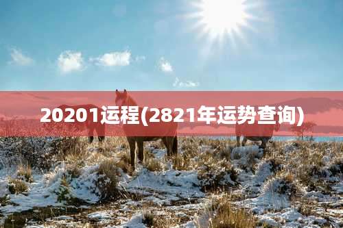 20201运程(2821年运势查询)