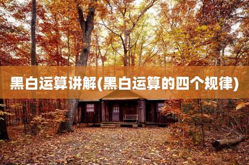 黑白运算讲解(黑白运算的四个规律)