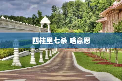 四柱里七杀 啥意思