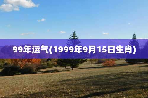 99年运气(1999年9月15日生肖)