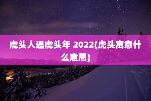 虎头人遇虎头年 2022(虎头寓意什么意思)