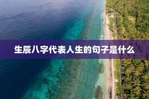 生辰八字代表人生的句子是什么