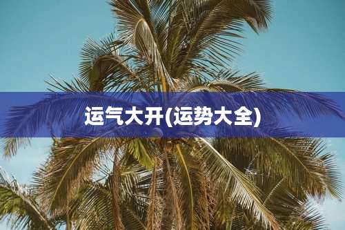 运气大开(运势大全)