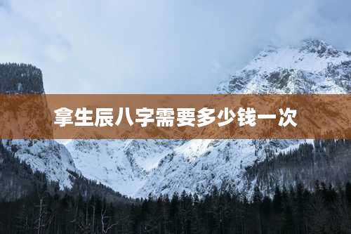 拿生辰八字需要多少钱一次