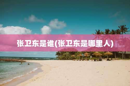 张卫东是谁(张卫东是哪里人)