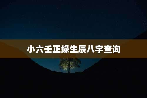 小六壬正缘生辰八字查询