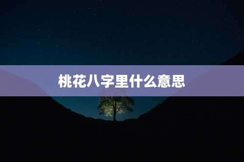 桃花八字里什么意思