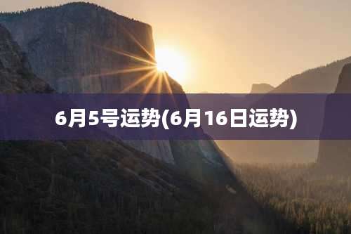 6月5号运势(6月16日运势)