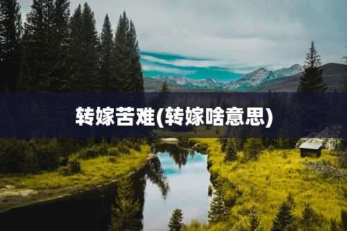 转嫁苦难(转嫁啥意思)