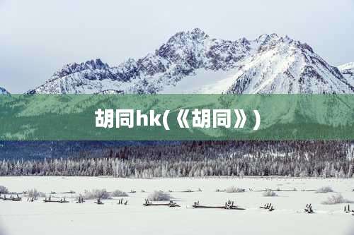 胡同hk(《胡同》)