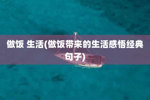 做饭 生活(做饭带来的生活感悟经典句子)