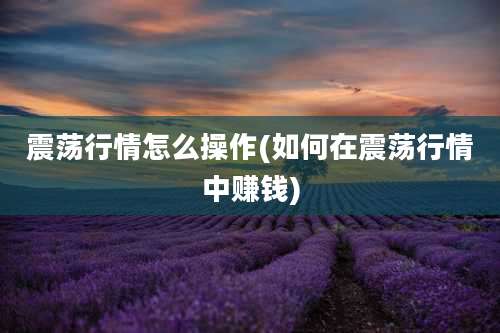 震荡行情怎么操作(如何在震荡行情中赚钱)